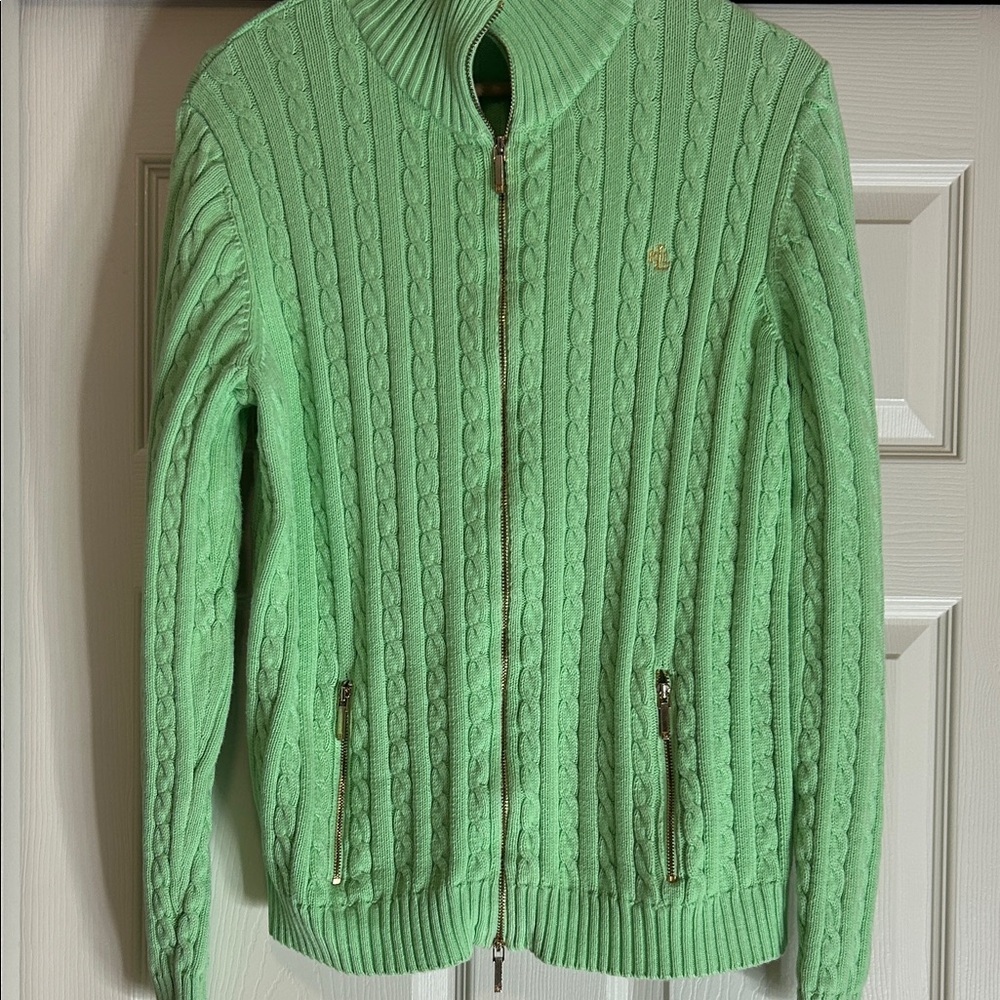 Lauren Ralph Lauren Elevated Everyday Cable Knit Sweater XL Preppy Casual - Picture 2 of 11